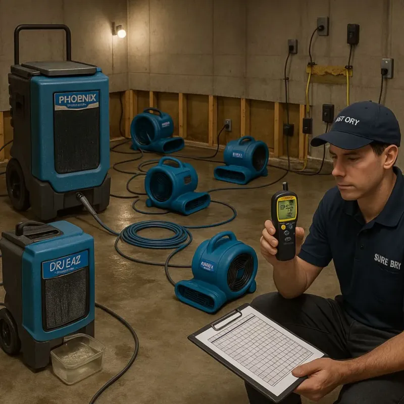 Structural Drying and Dehumidification process in Elmore County, AL